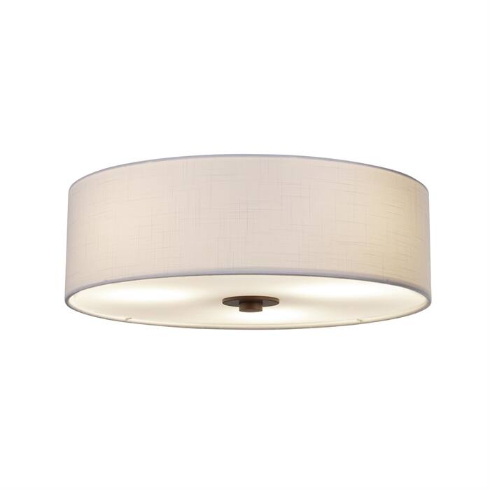 EVOLV Textile Classic 15-inch Dark Bronze Close-to-Ceiling Drum - White