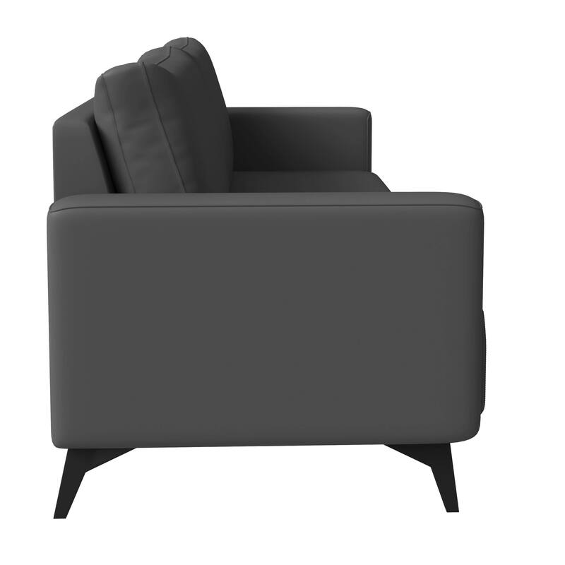 3 Seater Sofa Upholstered Leather with Stainless Steel Legs Inno Series by LeisureMod
