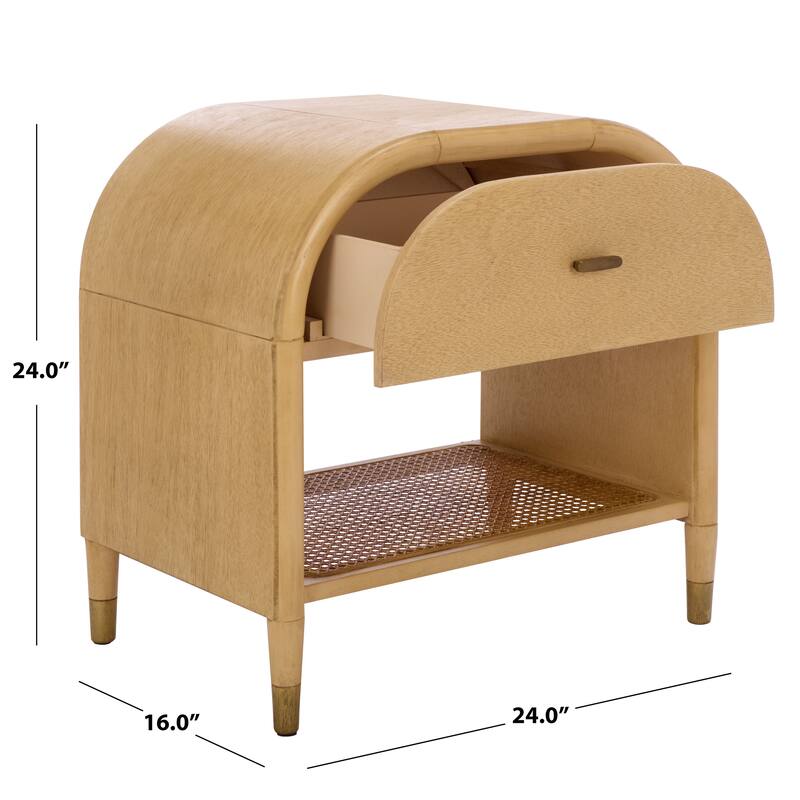 SAFAVIEH Home Mahan 1 Shelf 1-Drawer Nighstand.