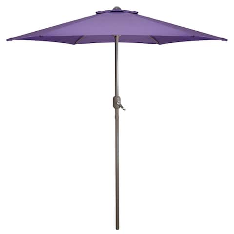 7.5ft Outdoor Patio Market Umbrella with Hand Crank, Purple