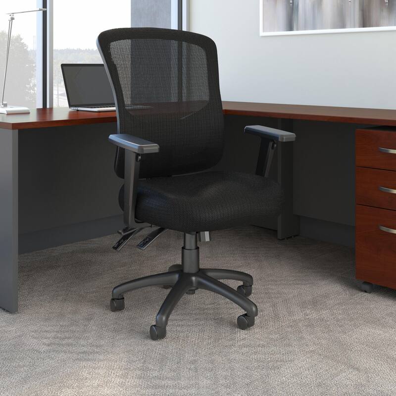 Custom Comfort High Back Multifunction Mesh Executive Office Chair - Black Nylon Mesh