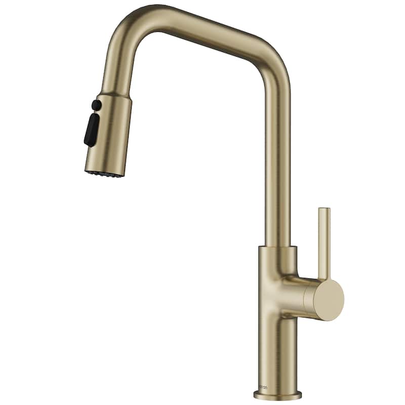 Karran Stalbridge Single Handle Pull-Down Sprayer Kitchen Faucet - Spot-Free Champagne Bronze