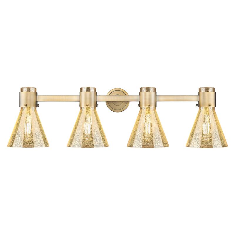 Innovations Lighting 464-4W-G464C-7ME Lawton Cone 4 Light 34" Wide - Brushed Brass