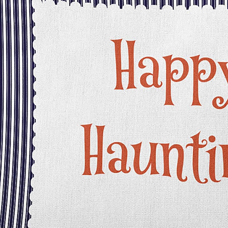 Halloween Happy Haunting Ticking Accent Pillow