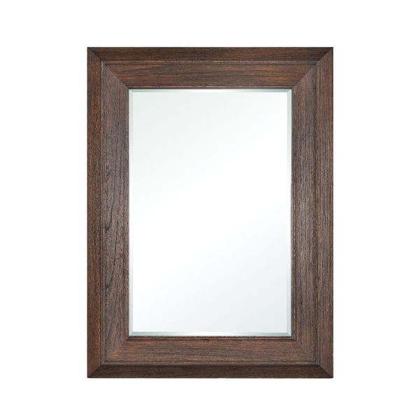 48" Dark Oak Cellar Door Rectangular Wall Mirror - N/A