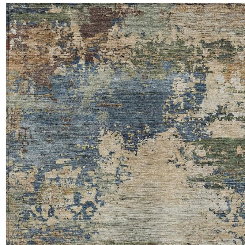 HomeRoots Abstract Transitional Rectangle Outdoor Rug - 9' X 12'