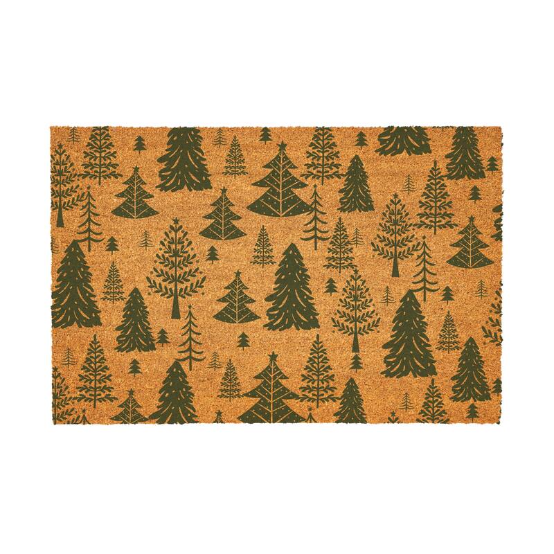 Shades of Green Coir Door Mat - 36" x 24"