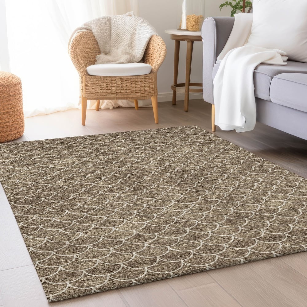 Premium Washable Super Soft Geo Scallops Mayfield Rug