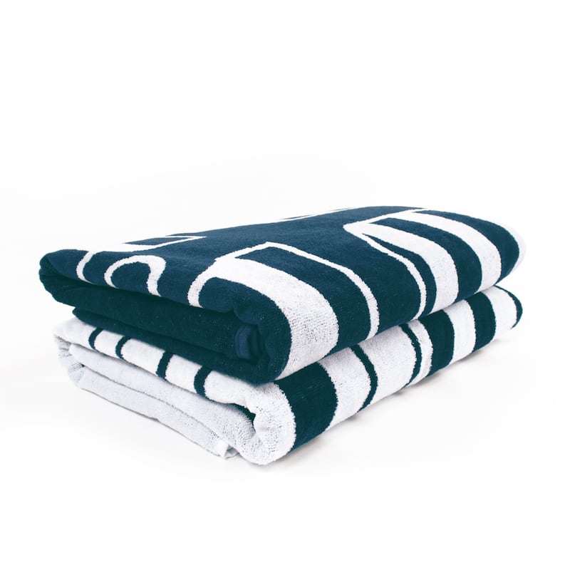 Yacht Club Cotton Oversized Soft 2-Piece Beach Towel Set by Superior