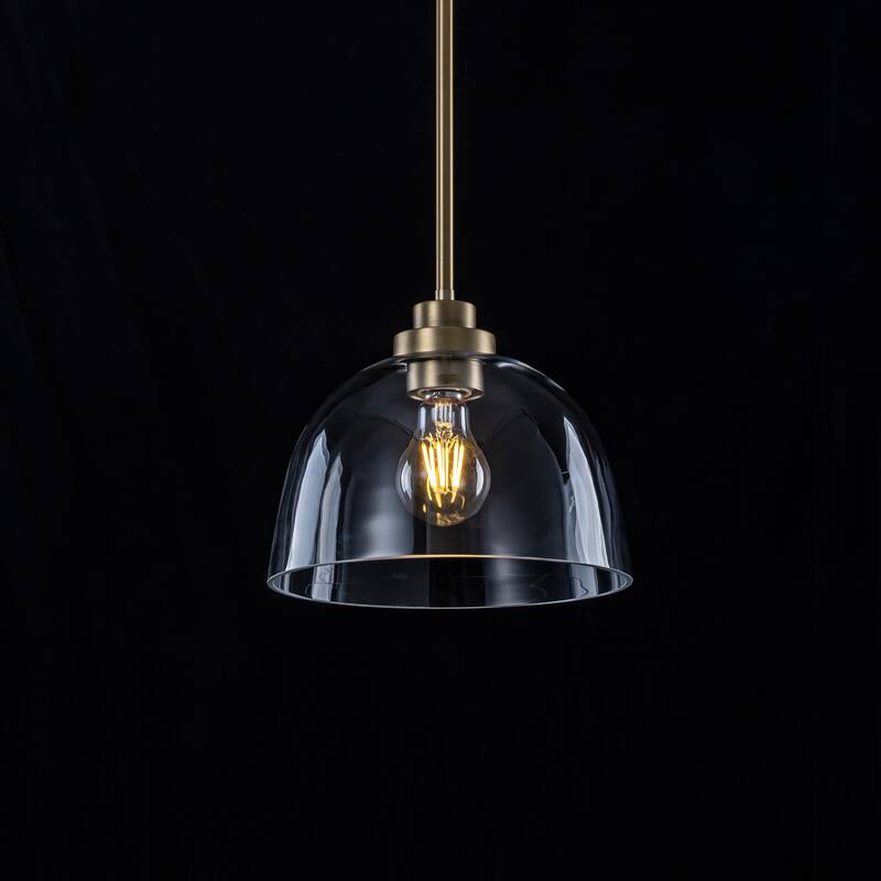Starsky 1-Light Clear Glass Dome Pendant