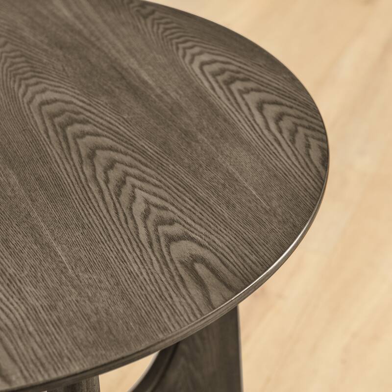 25" Round Wooden Side Table End Table NightStand
