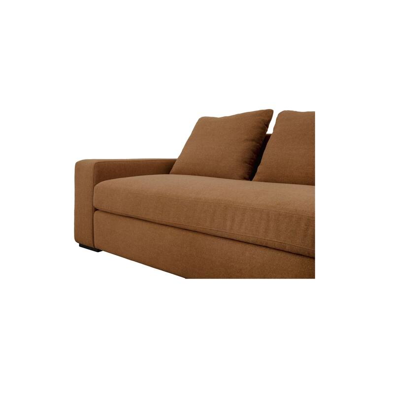 NADAAL STUDIOS Cavan Right-Facing Sectional Sofa, Wide Track Arms, Performance Polyester Upholstery, Seats 5, Rust
