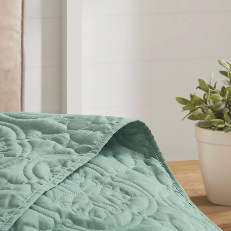 3 Piece Reversible Bedspread Set Seafoam King/Cal King