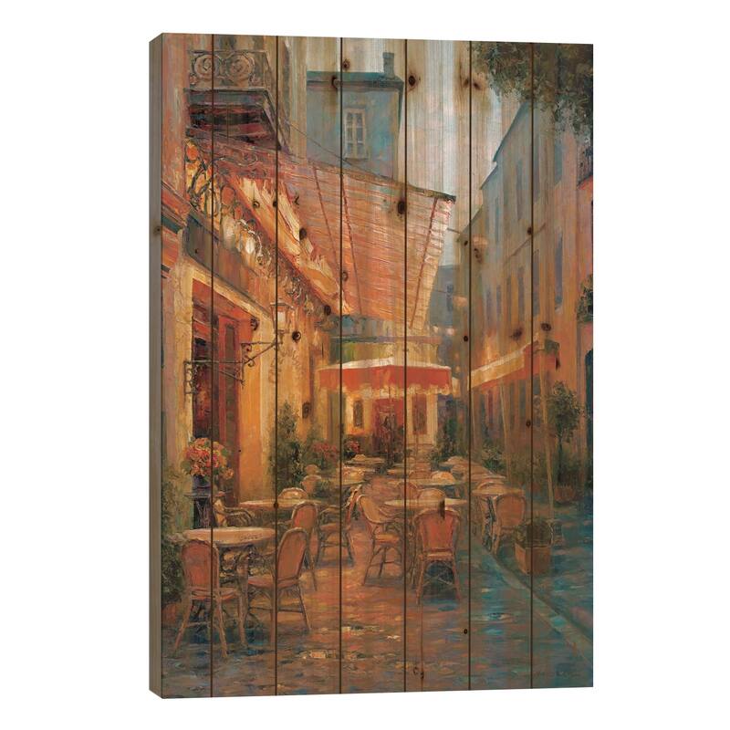 Café Van Gogh 2008, Arles France Print On Wood by Haixia Liu - Multi-Color - 40x26x1.5