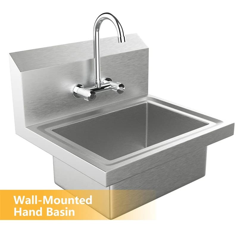 Wall Mount Stainless Steel Heavy Duty Hand Wash Sink with Faucet