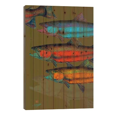Multi-Colored Fish Print On Wood by Dean Crouser - Multi-Color