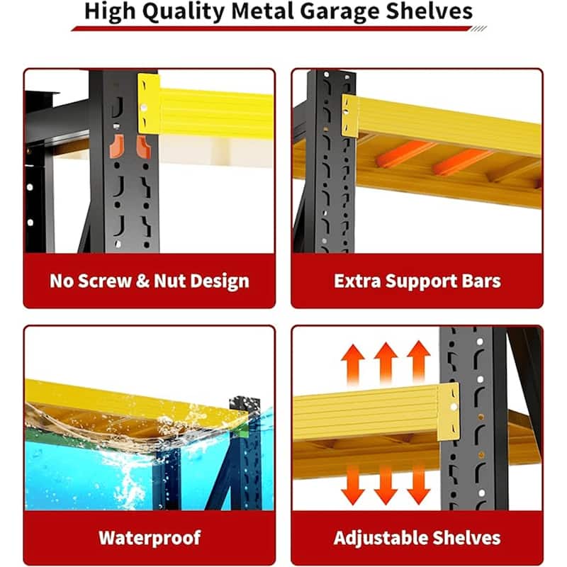 63" 4-Tier Heavy Duty Metal Shelves