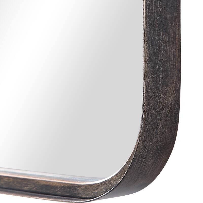 Copper Grove Dark Bronze Rectangular Wall Mirror with Rounded Corners