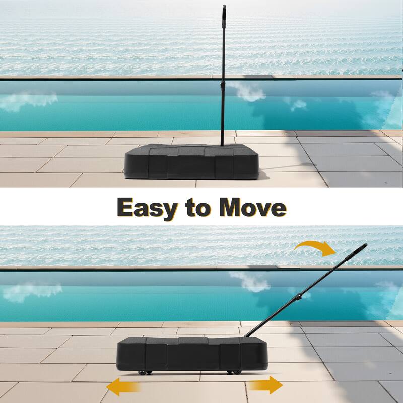 Outdoor Patio 10 x 13 FT Aluminum Cantilever Umbrella Double Top with Rod Base