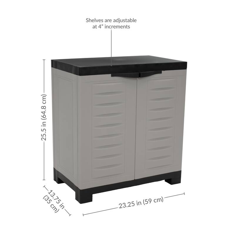 Sunnydaze Plastic Garage Storage Cabinet with Adjustable Shelf