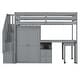 preview thumbnail 17 of 18, Twin Size Loft Bed with Stairs, Bookshelf, Drawers,Desk & Wardrobe - Gray