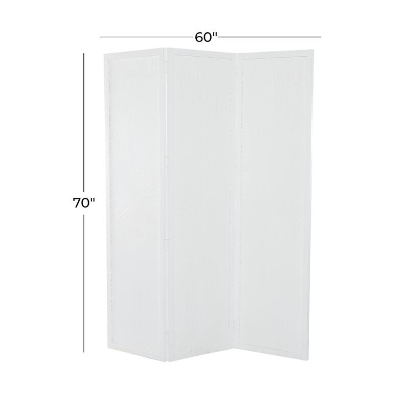 Black or White Mango Wood Contemporary Room Divider Screen with Carved Design - 60 x 70