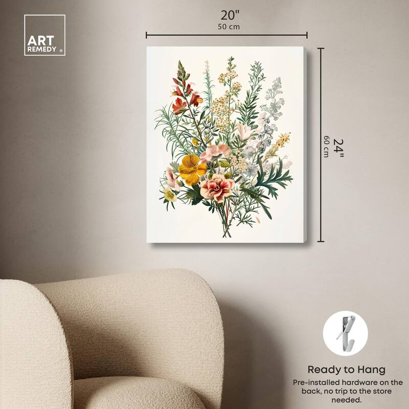 Quaint Bouquet Canvas by Art Remedy, Gallery Wrapped