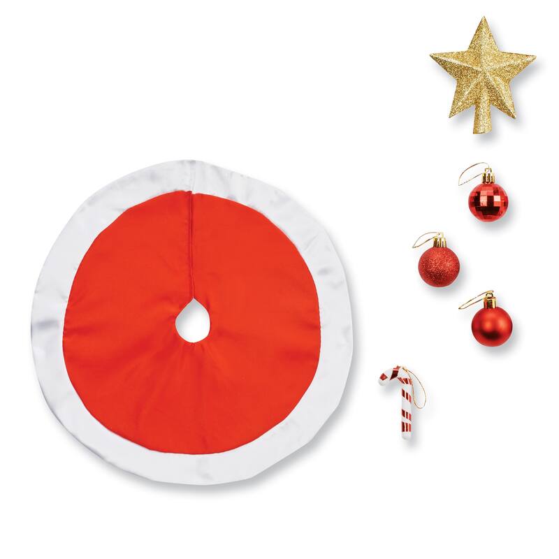 LED Lighted 24-inch Candy Cane 22-Piece Tabletop Tree Set - 14 x 24 x 14