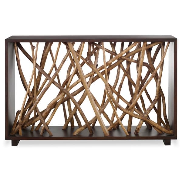 slide 2 of 6, Uttermost Teak Maze Console Table - 54"W x 35"H x 14"D