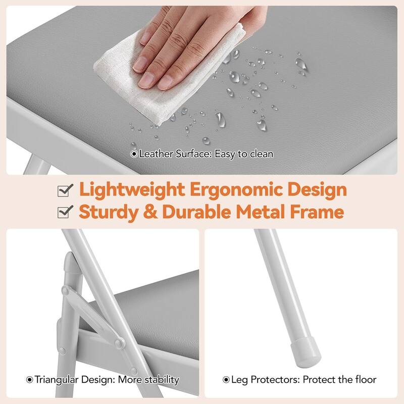 4-Piece Folding Chair Set for Indoor and Outdoor, Room, Restaurant, Patio