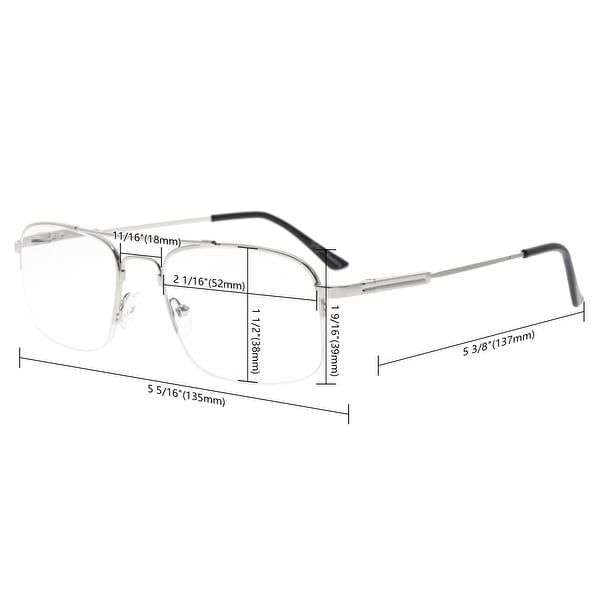 Eyekepper Half-Rim Reading Glasses Memory Titanium Bendable Readers