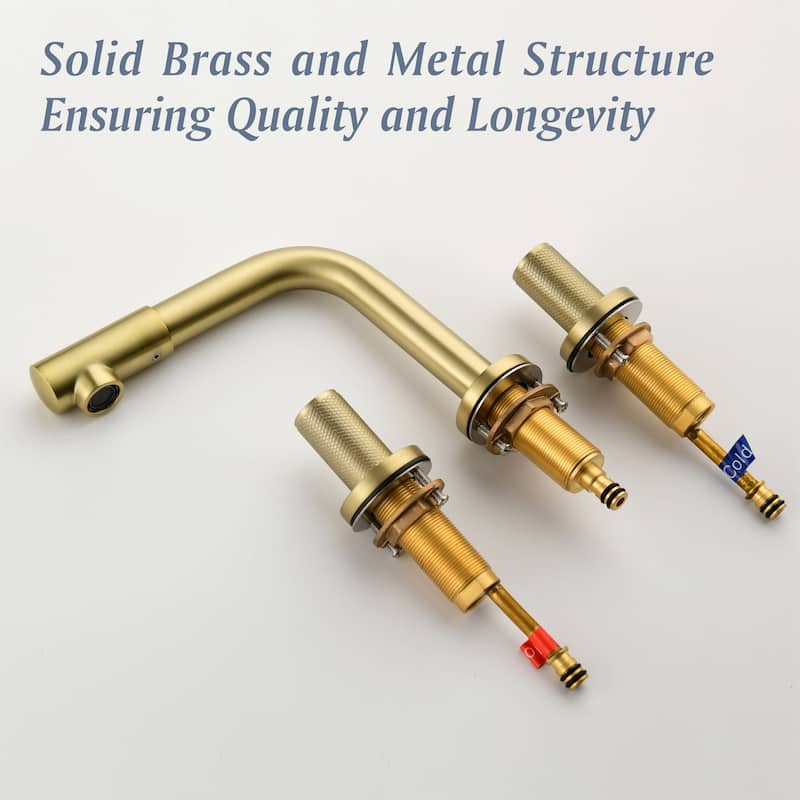 Three Holes Double Handle Rotating Bathroom Sink Faucet