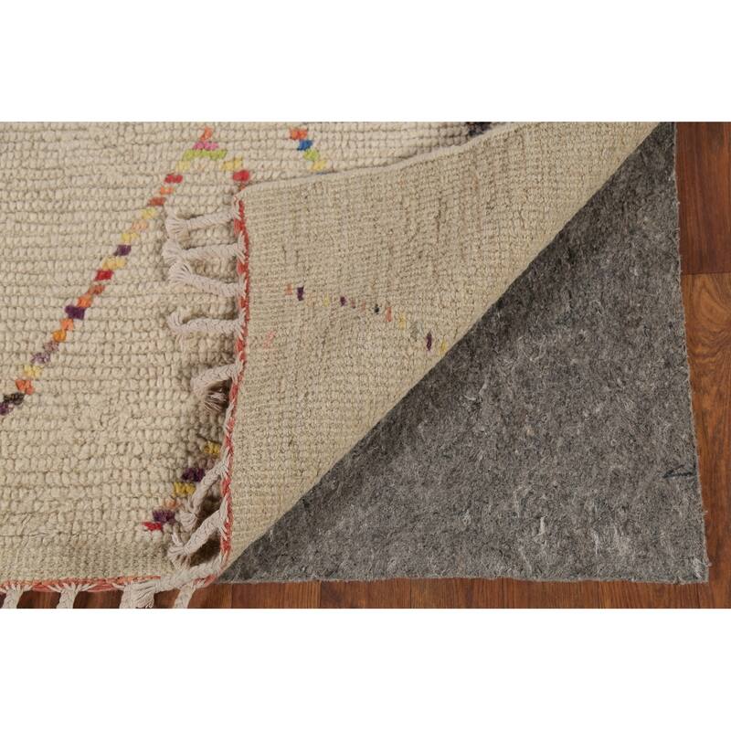 Geometric Striped Moroccan Area Rug Handmade Wool Carpet - 5'9"x 9'8"