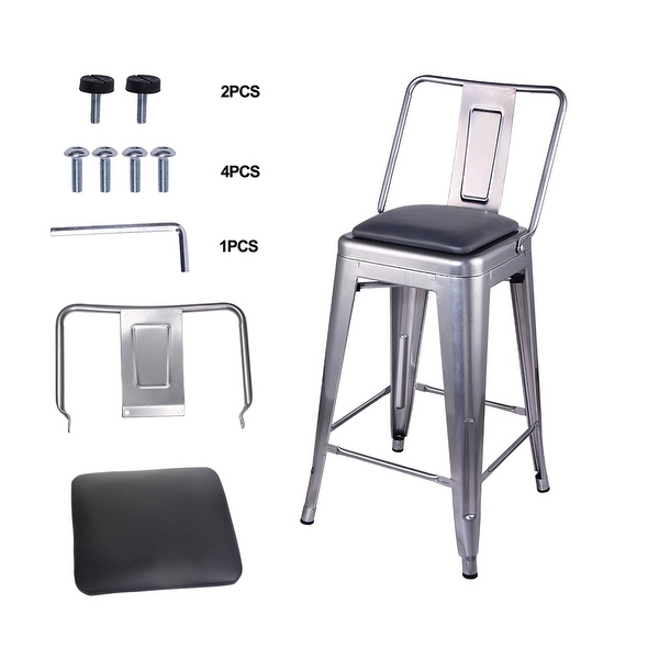 Metal stool with on sale cushion