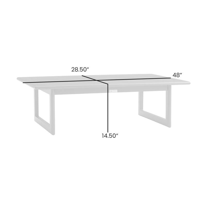 Menorca Dark Gray Aluminum 48" Outdoor Coffee Table