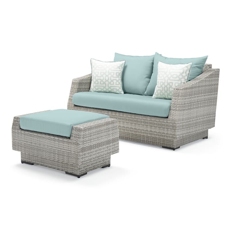 Cannes 5 Piece Sunbrella Outdoor Patio Love & Club Seating Set