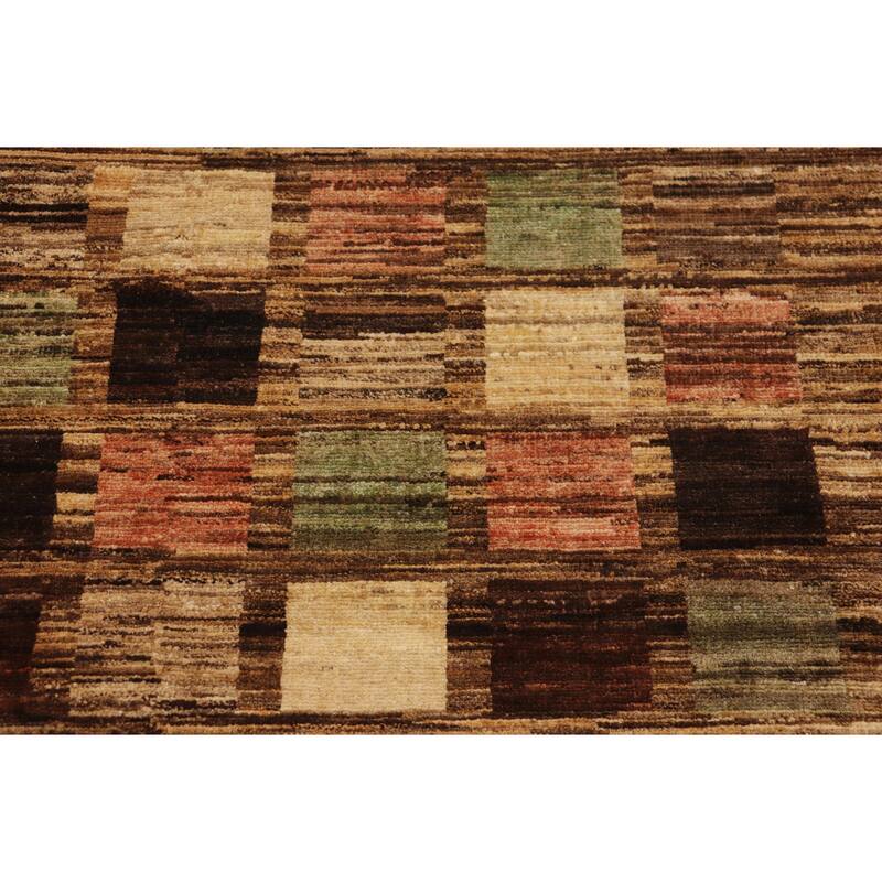Chromatic Mosaic Gabbeh Hand Knotted Wool Rug