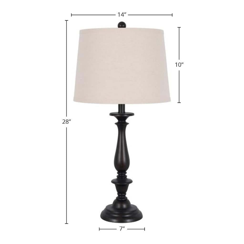 29" Resin Table Lamp, Dark Brown (Set of 2)