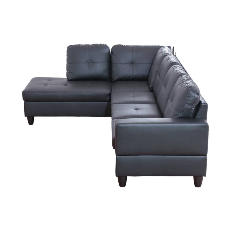 KISRAIS 103" Wide 2-Piece Vegan Leather Sectional Sofa