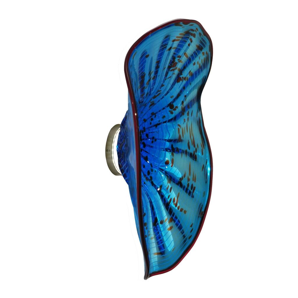 20" Cerulean Blue Contemporary LED Glass Wall Light