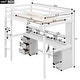 preview thumbnail 2 of 12, Twin/Full Size Loft Bed with Multi-storage Desk, LED light and Bedside Tray, Charging Station, White