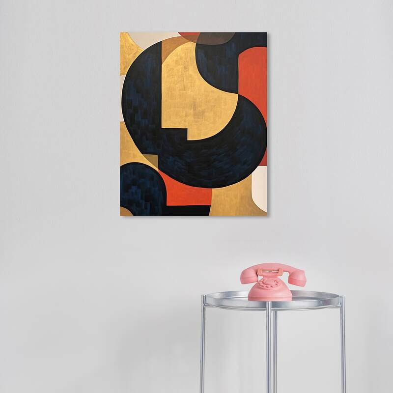 Wynwood Studio Canvas Abstract Cubism Glam Gold and Metallic Gold Glam Wall Art Canvas Print - 16 x 20