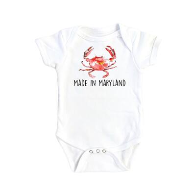 Maryland Crab - Baby Boy Girl Clothes Infant Bodysuit Funny Cute Newborn