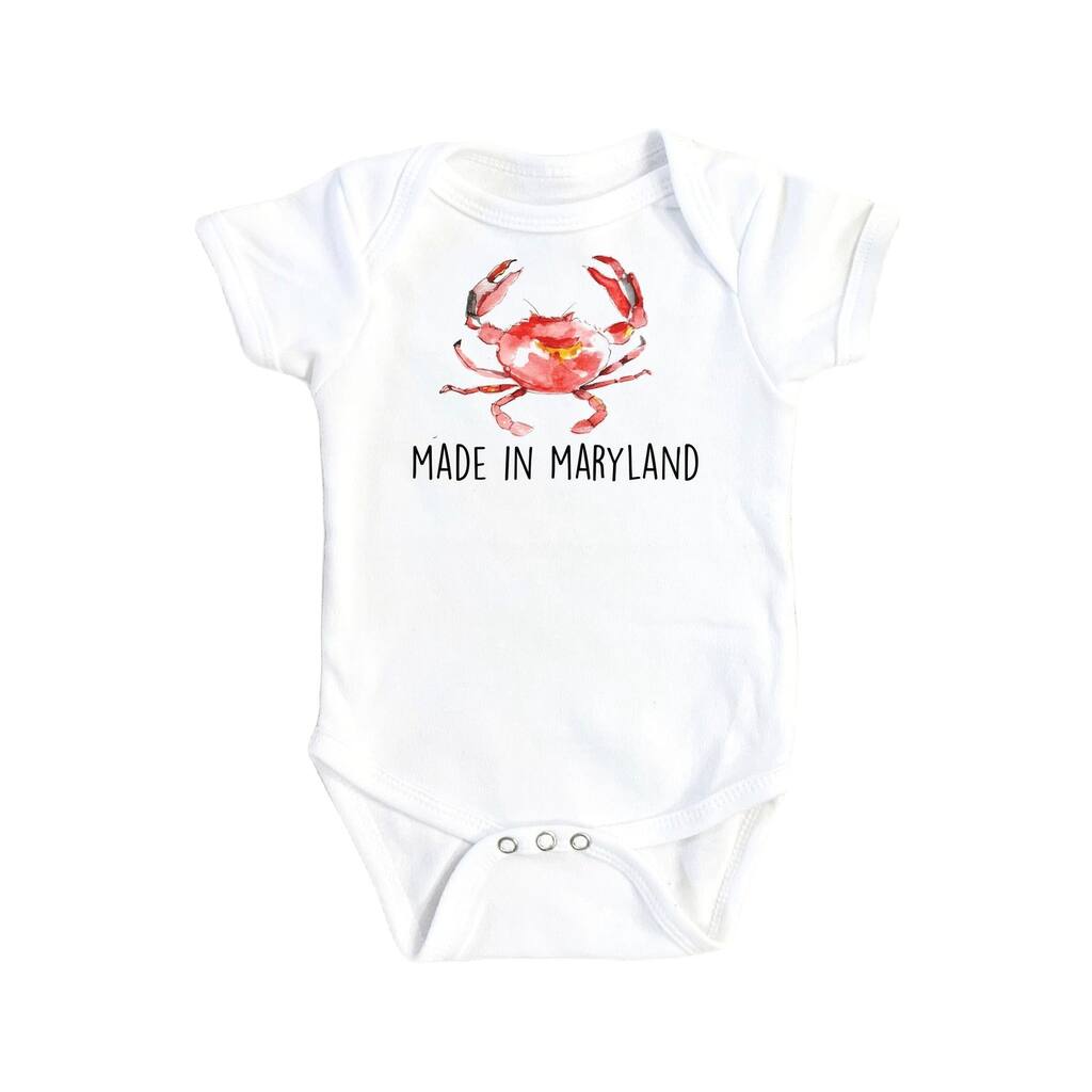 Maryland Crab - Baby Boy Girl Clothes Infant Bodysuit Funny Cute Newborn