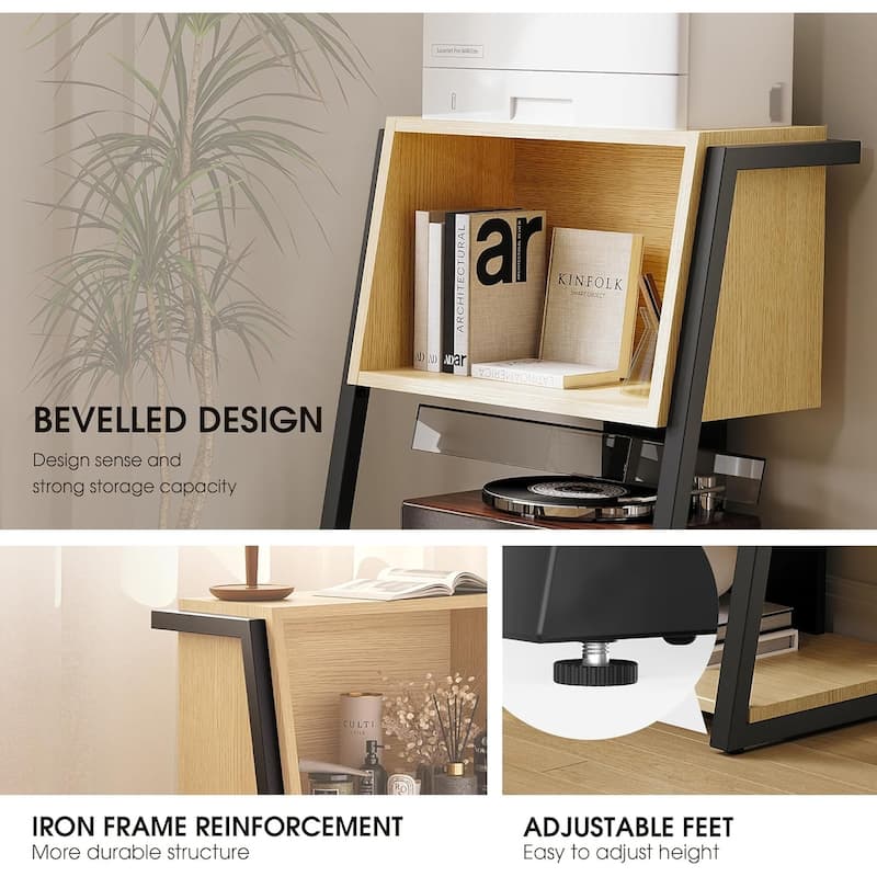 Fenge Bookcase, 4 Tier Open Bookshelf - 16.9"D x 23.6" W x 35.8" H