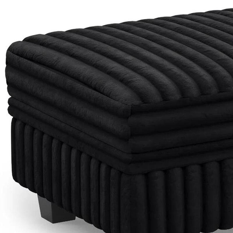 HomeRoots 30" Brown and Black Faux Fur Storage Ottoman