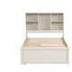 preview thumbnail 8 of 8, Modern Twin Size Platform Bed Frame With Built-in USB Port on Bookcase Headboard, Wooden Bed with 2 Drawers, White Washed
