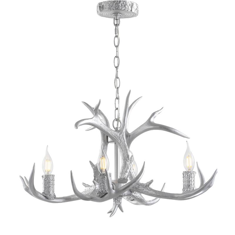 Apollo 26" Adjustable Resin Antler 4-Light LED Chandelier, by JONATHAN Y