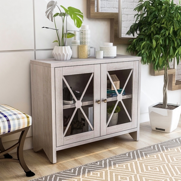 Furniture of America Lyle Transitional Accent Cabinet With 1-shelf. Opens flyout.