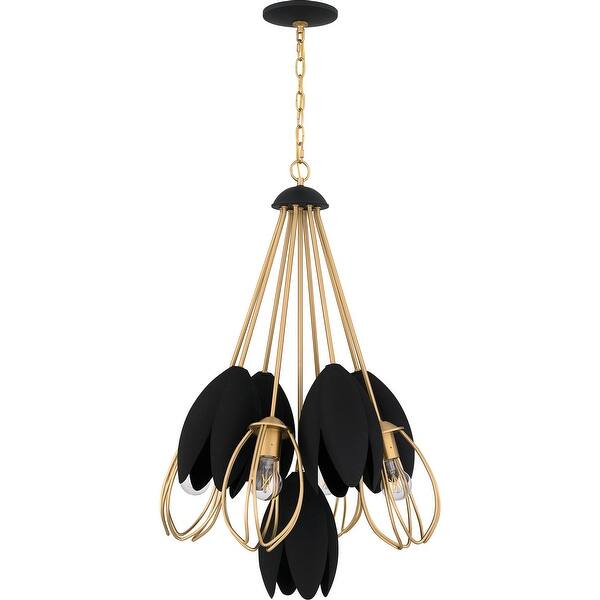 slide 2 of 8, Seraphina 4-Light Brushed Weathered Brass Pendant Light